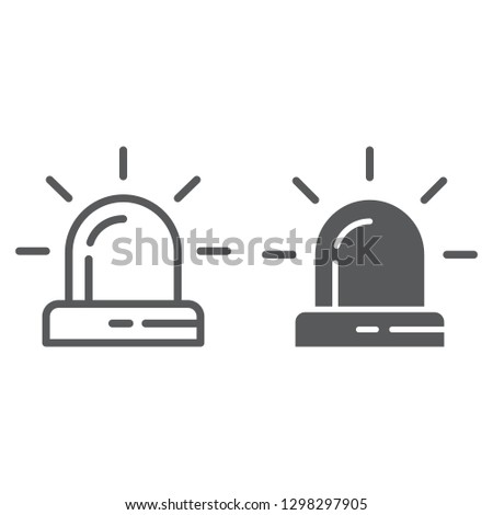 Alarm line and glyph icon, attention and alert, siren sign, vector graphics, a linear pattern on a white background.