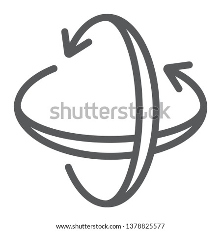 Rotation axis line icon, pivot and view, rotate sign, vector graphics, a linear pattern on a white background, eps 10. Stok fotoğraf © 