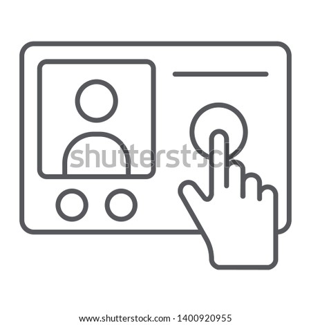 Intercom telephone thin line icon, communication and electronic, phone sign, vector graphics, a linear pattern on a white background, eps 10.