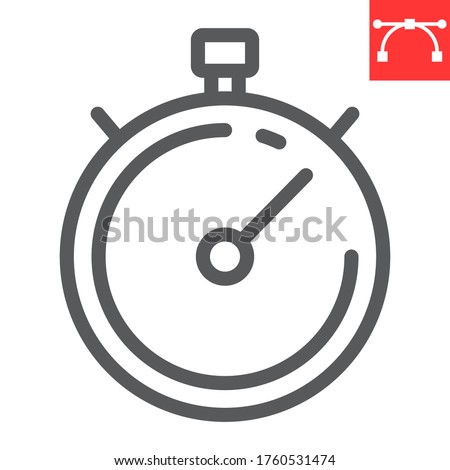 Stopwatch line icon, fitness and sport, timer sign vector graphics, editable stroke linear icon, eps 10