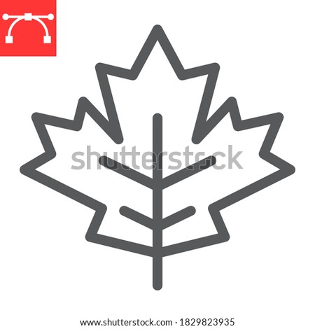 Maple leaf line icon, thanksgiving and nature, leaf sign vector graphics, editable stroke linear icon, eps 10