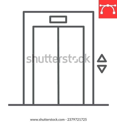 Elevator line icon, real estate and passenger, lift vector icon, vector graphics, editable stroke outline sign, eps 10.