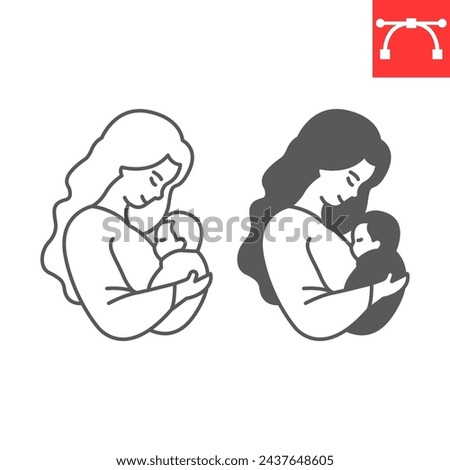 Similar – Image, Stock Photo Mother holding baby son with a sea marina bay on background