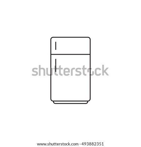 Fridge line icon, refrigerator outline vector sign, linear pictogram isolated on white. logo illustration