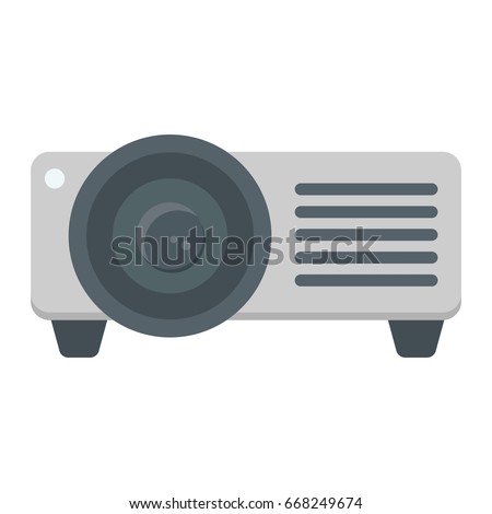 Projector flat icon, presentation and meeting, vector graphics, a colorful solid pattern on a white background, eps 10.