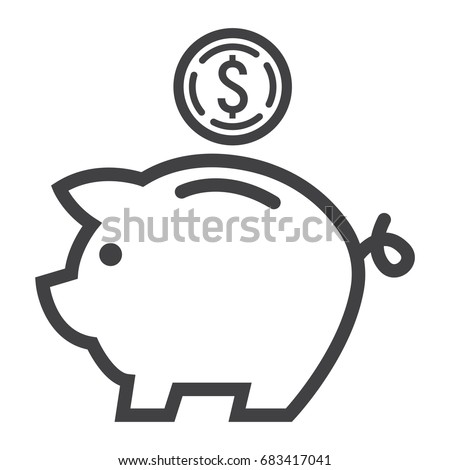 Piggy Bank line icon, business and finance, bank sign vector graphics, a linear pattern on a white background, eps 10.