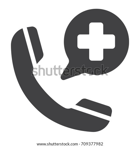 Emergency call glyph icon, medicine and healthcare, medical support sign vector graphics, a solid pattern on a white background, eps 10.