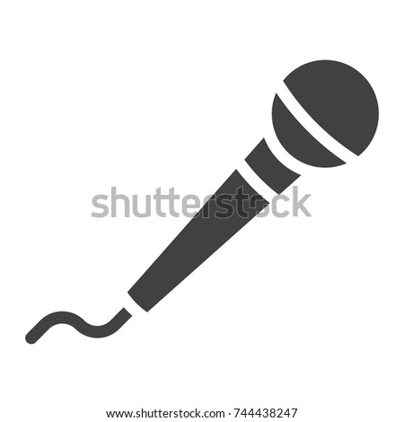 Microphone glyph icon, music and instrument, karaoke sign vector graphics, a solid pattern on a white background, eps 10.