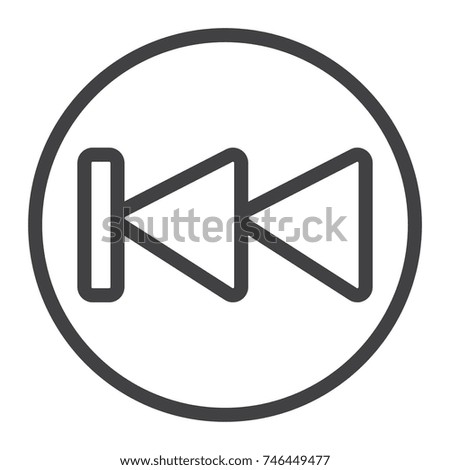 Fast Backward line icon, web and mobile, audio sign vector graphics, a linear pattern on a white background, eps 10.
