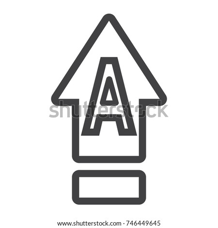 Caps lock line icon, web and mobile, button sign vector graphics, a linear pattern on a white background, eps 10.