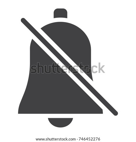 Silent Bell glyph icon, web and mobile, alarm off sign vector graphics, a solid pattern on a white background, eps 10.