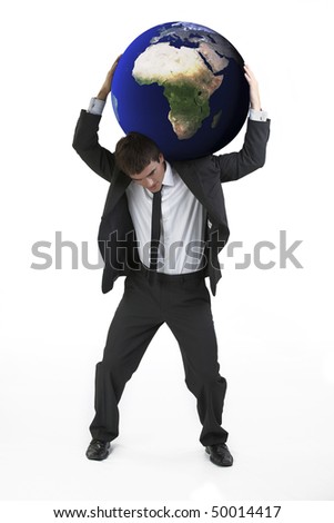 Strong Man Carrying Planet Stock Photo 50014417 : Shutterstock