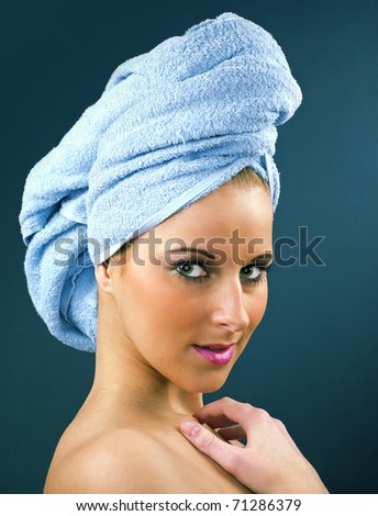 Woman in towel