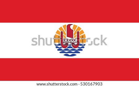flag of french polynesia vector icon illustration eps10