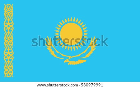 flag of kazakhstan vector icon illustration eps10