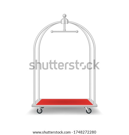 Realistic 3d Detailed Empty Luggage Trolley Cart for Hotel Symbol of Tourism and Travel. Vector illustration