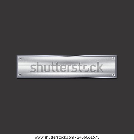 Realistic Detailed 3d Shiny Metal Banner Surface Finishing Texture Empty Template Mockup . Vector illustration of Metallic Banner