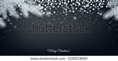 Image, Stock Photo Christmas tree with silver ornament. Festive mood. Closeup