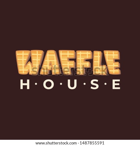 Waffle House - lettering logo design. Vector illustration.