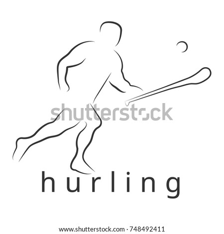 Logo vector hurling game. Irish hurling. Hurley and sliotar.
