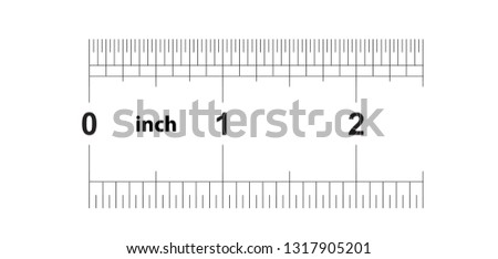 Ruler 2 inches imperial. Ruler 2 inches metric. Precise measuring tool. Calibration grid