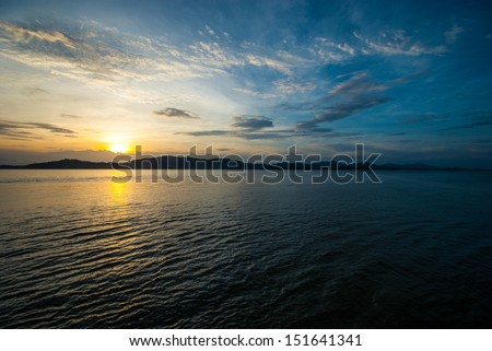 Sea with the sun Twilight