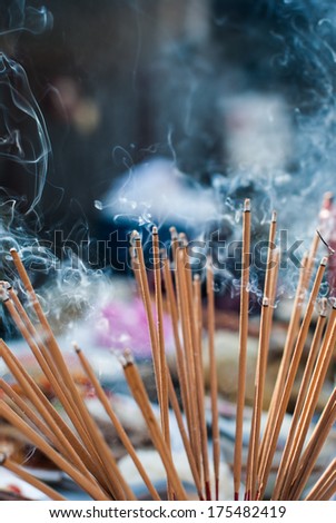 incense stick prepare for pray respect to the buddha in Thailand