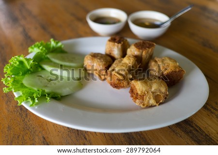 Deep Fried Chicken, Shrimp, Crab Roll,Thai fried food