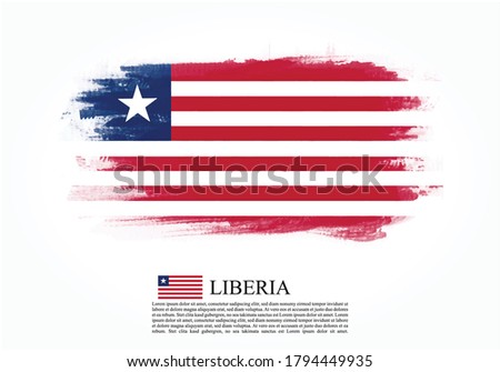 Textured and vector flag of Liberia drawn with brush strokes. Texture and vector flag of Liberia drawn with brush strokes.