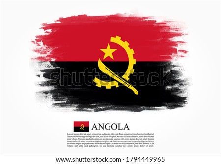 Textured and vector flag of Angola drawn with brush strokes. Texture and vector flag of Angola drawn with brush strokes.