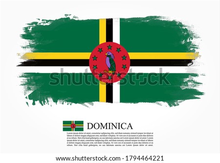 Textured and vector flag of Dominica drawn with brush strokes. Texture and vector flag of Dominica drawn with brush strokes.