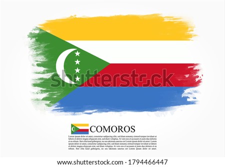 Textured and vector flag of Comoros drawn with brush strokes. Texture and vector flag of Comoros drawn with brush strokes.