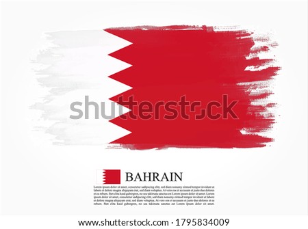 Textured and vector flag of Bahrain drawn with brush strokes. Texture and vector flag of Bahrain drawn with brush strokes.