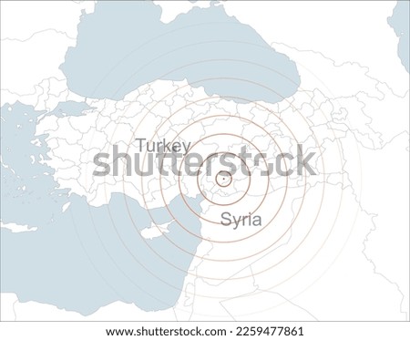 Earthquake map in Turkey in 2023. The largest earthquake on land in the world.