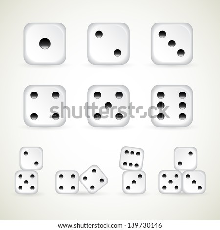 numbers of dice. vector (1-10 count)