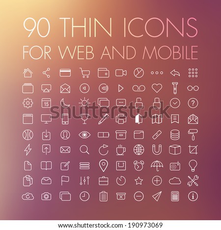 90 icons for web and mobile