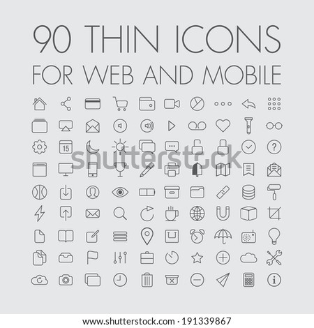 90 icons for web and mobile