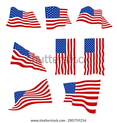 American Flag Isolated On White Background Stock Vector 280759256