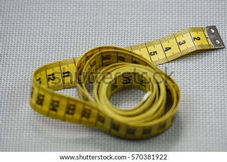 yellow meters from tailoring Imagine de stoc © 