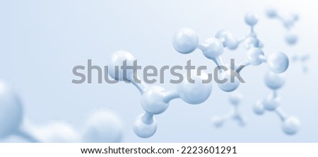 Blue molecule or atom, Abstract Clean structure. Vector illustration.