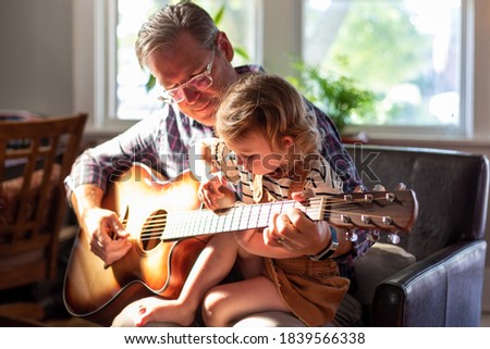 Similar – Image, Stock Photo Grandpa and grandchildren