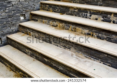 staircase made by natural stone and tiles and get problem from broken stones.