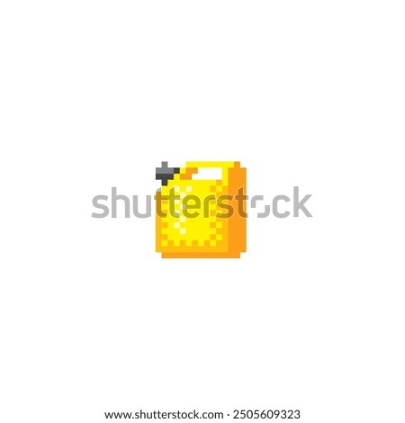 Fuel canister pixel art icon.  Design for logo, web, mobile app, sticker, badges and patches. Video game sprite. 8-bit. Isolated vector illustration.