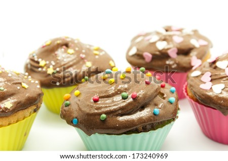 fancy cupcakes on a white background
