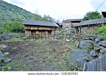 BRAJCINO, MACEDONIA, MAY 18, 2011. Old houses in the first eco village in Macedonia, in Brajcino, Macedonia, on May 18th, 2011.