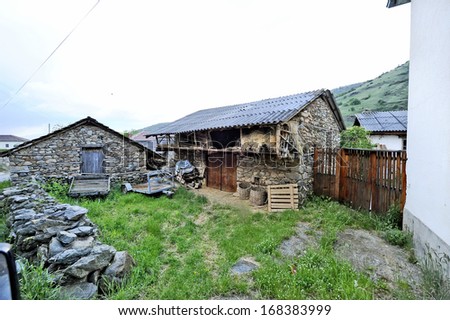 BRAJCINO, MACEDONIA, MAY 18, 2011. Old houses in the first eco village in Macedonia, in Brajcino, Macedonia, on May 18th, 2011.