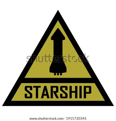 Simple Starship Logo Illustration for Stickers