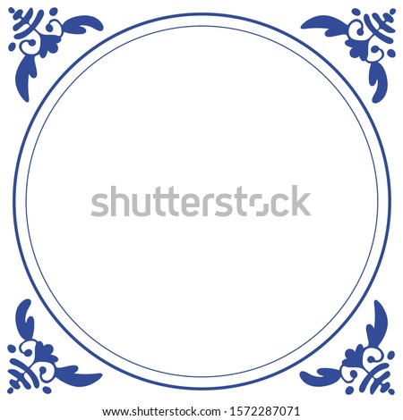 Frame in the style of dutch delft blue tiles ready to put your text inside