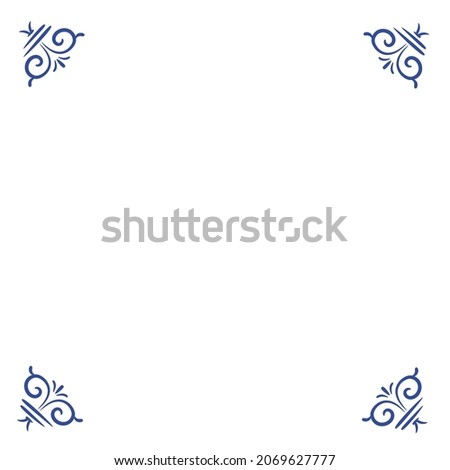 Tile in Delf blue style vector illustration