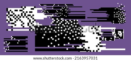 Abstract vector background with pixel bitmap glitches and flickers. Broken computer screen concept. Foto stock © 
